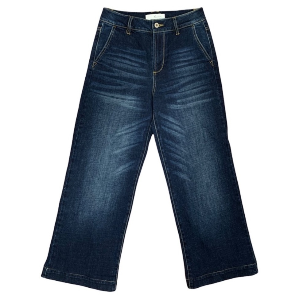 Kancan Wide Leg Cropped High Rise Jeans Size 26 NWOT